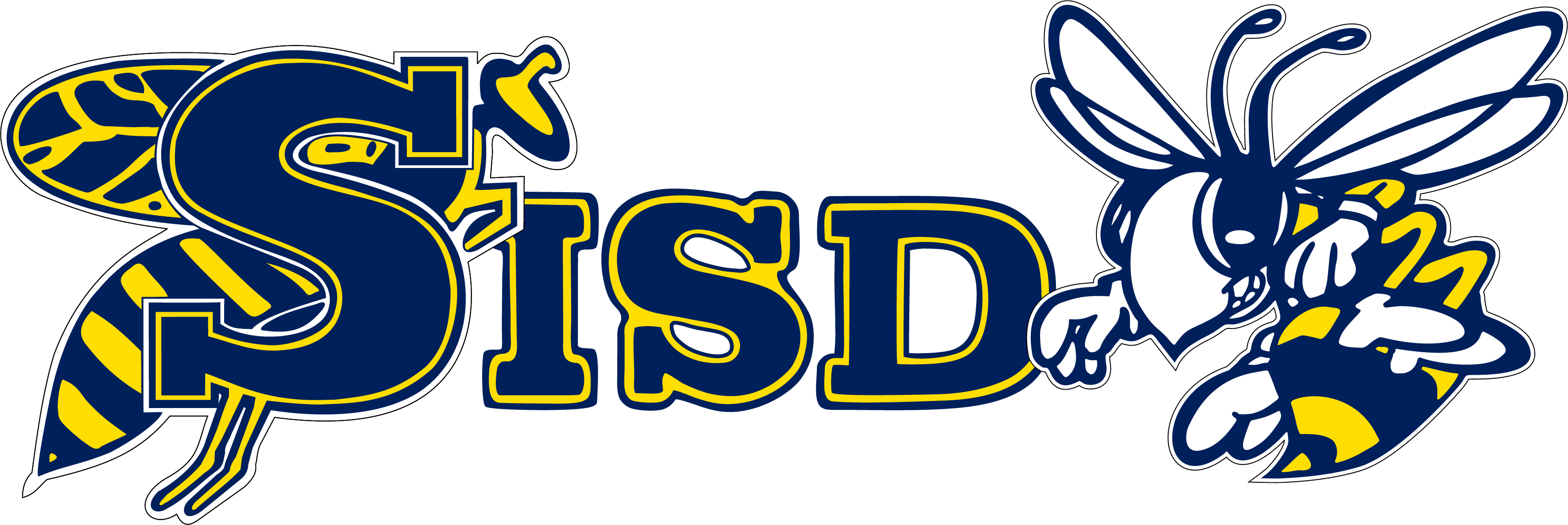 Official SISD Logo - blue and gold with mascots